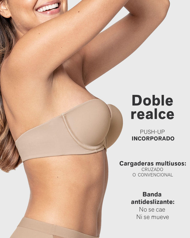Brasier strapless de doble realce