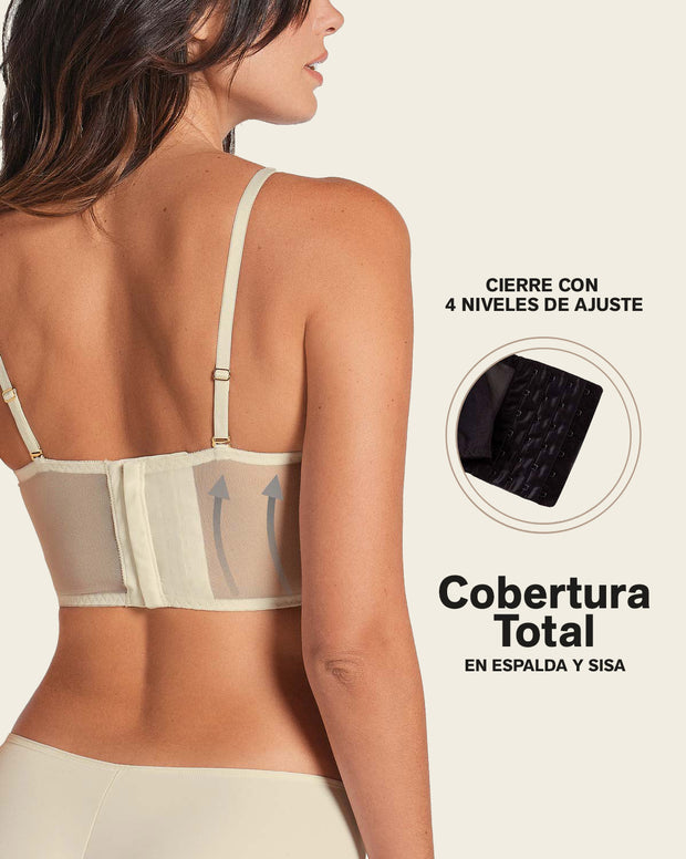 Brasier tipo bralette en encaje y transparencias