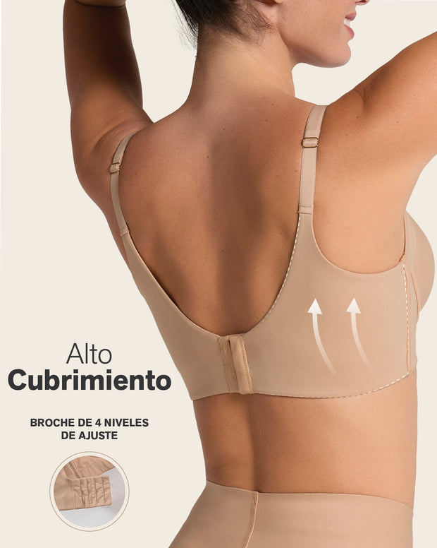 Brasier de cubrimiento alto en sisa y espalda Cover Bra