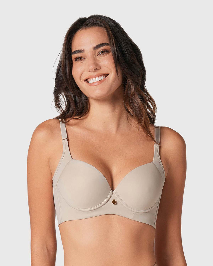 Brasier de realce suave y cubrimiento alto en sisa y espalda Cover Bra