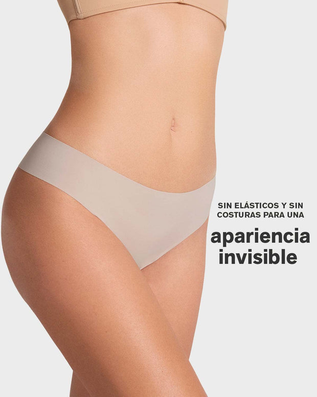 Panty brasilera invisible ultraplano sin elásticos y de pocas costuras