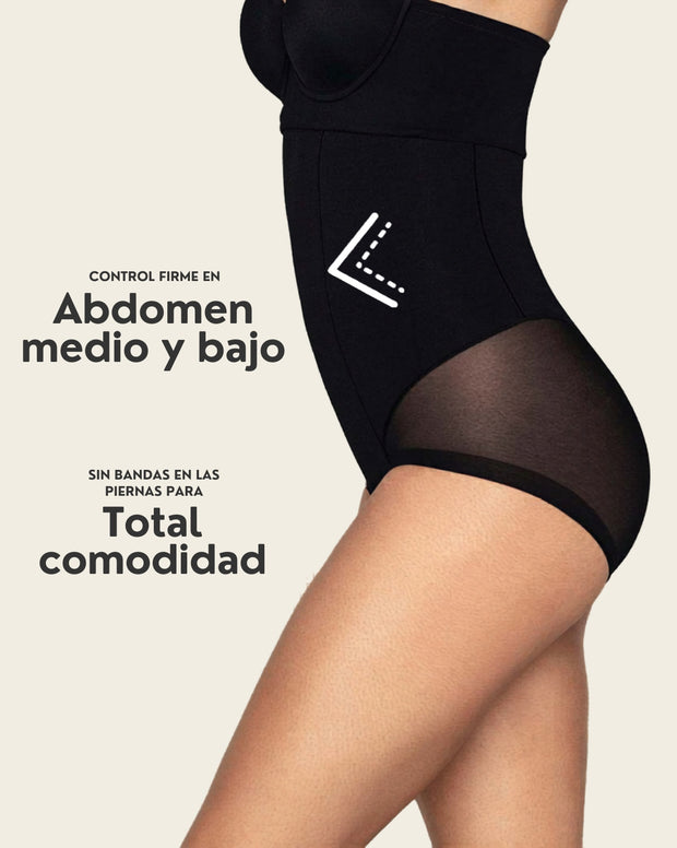 Panty faja de tiro alto y compresión de abdomen invisible en glúteos