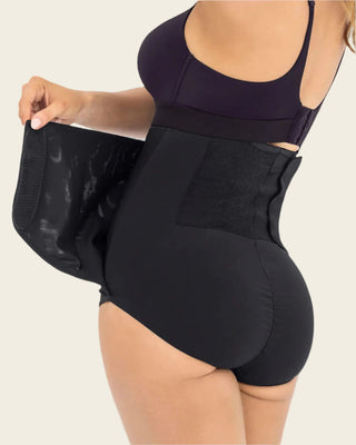 Faja pantalón postquirúrgica con laterales en velcro#color_700-negro