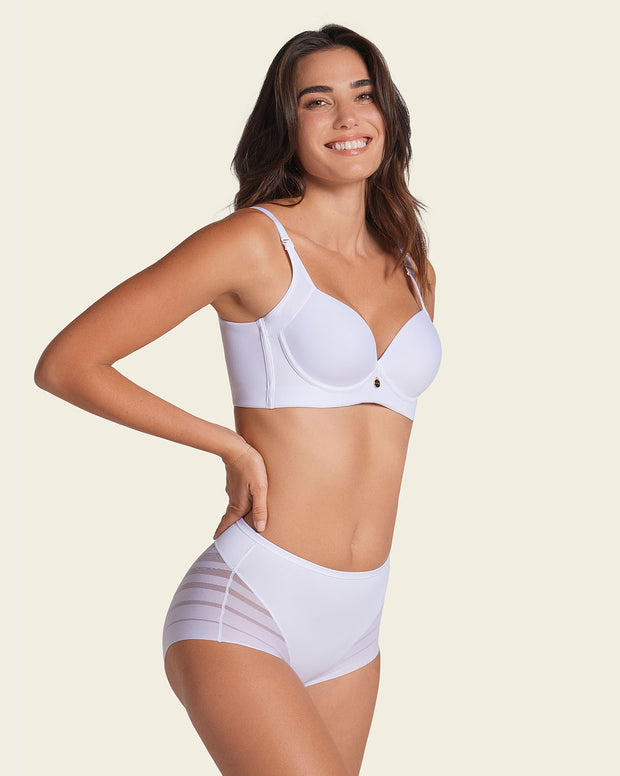 Panty faja clásico con compresión moderada de abdomen y bandas en tul