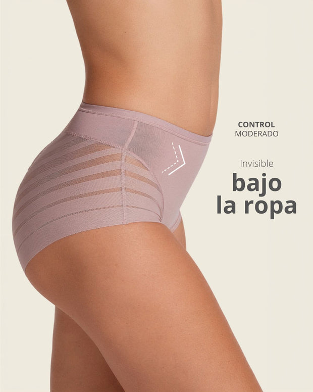 Panty faja clásico con compresión moderada de abdomen y bandas en tul