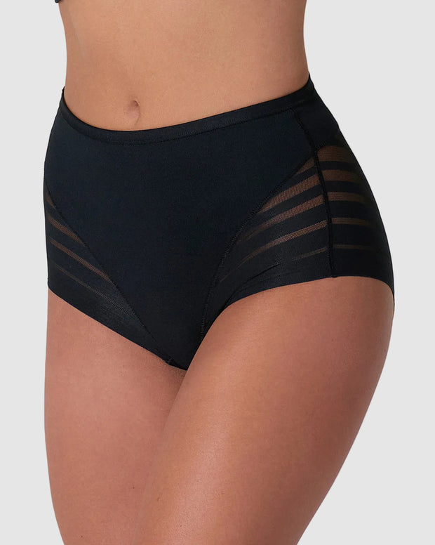 Panty faja clásico con control moderado de abdomen y bandas en tul