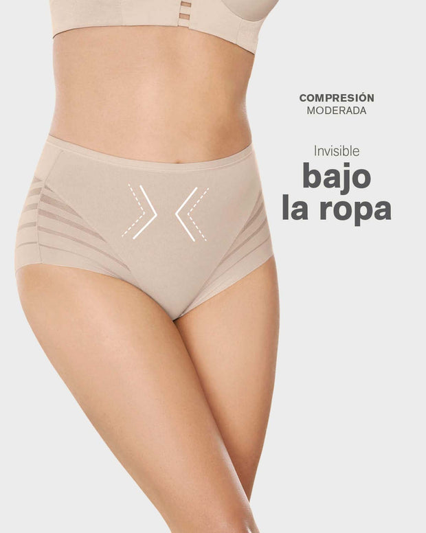 Paquete x 2 panties faja clásicos con control moderado de abdomen y bandas en tul