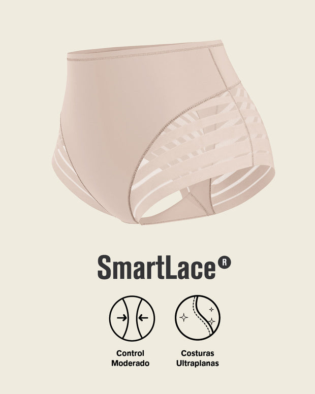Panty faja clásico con compresión moderada de abdomen y bandas en tul