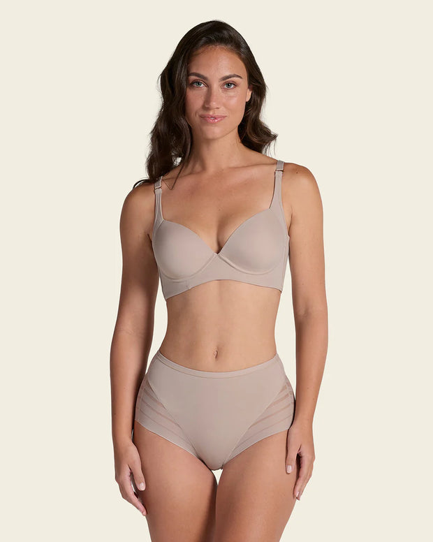 Panty faja clásico con compresión moderada de abdomen y bandas en tul
