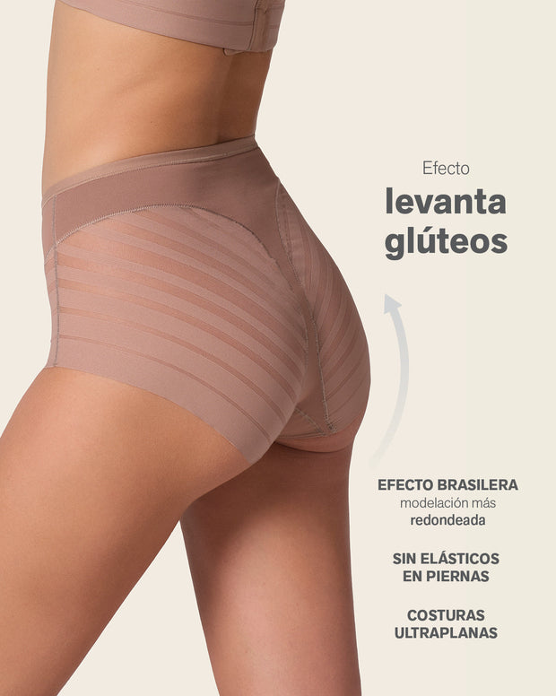 Panty faja clásico con compresión moderada de abdomen y bandas en tul