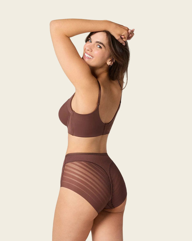 Panty faja clásico con compresión moderada de abdomen y bandas en tul