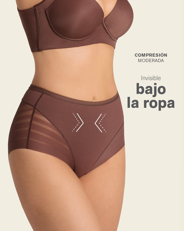 Panty faja clásico con compresión moderada de abdomen y bandas en tul
