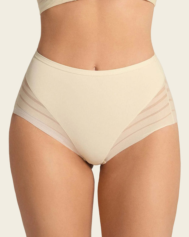 Panty faja clásico con compresión moderada de abdomen y bandas en tul