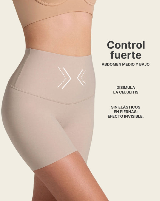 Short de compresión de abdomen y cintura que disimula la celulitis