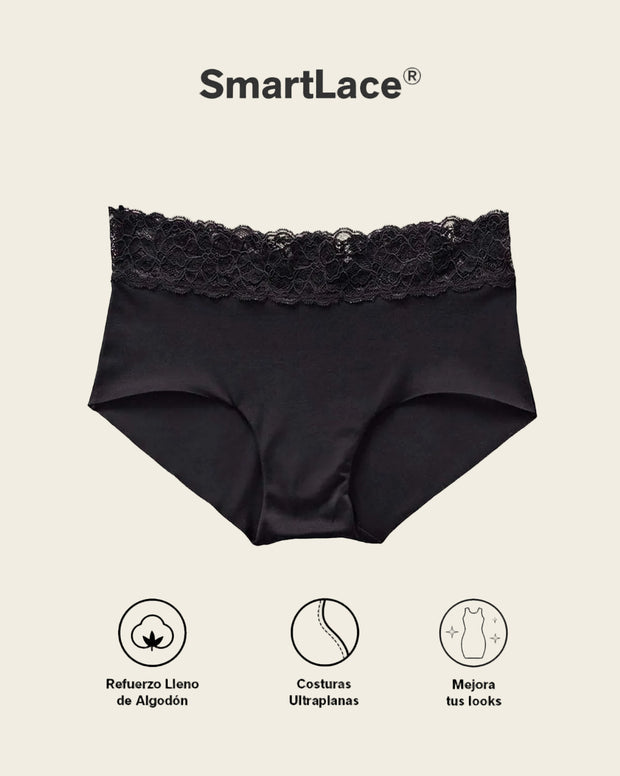 Panty hípster en tela ultraliviana con franja de SmartLace®