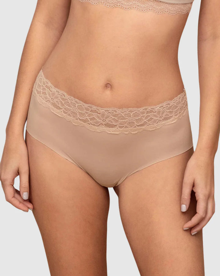Panty hípster en tela ultraliviana con franja de SmartLace®