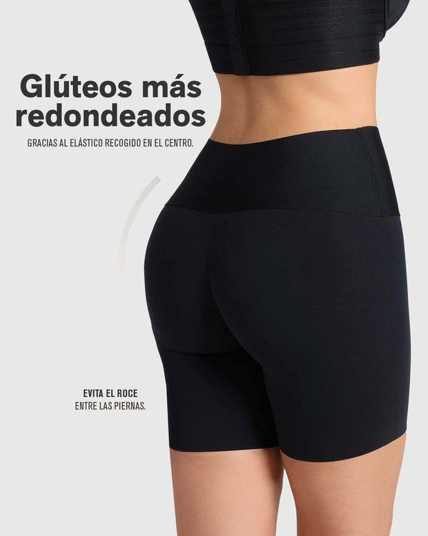 Short de compresión moderada aspecto invisible con fajón antideslizante