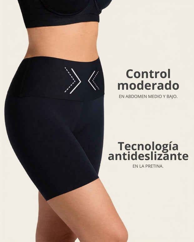 Paquete x 2 shorts de control moderado aspecto invisible con fajón antideslizante