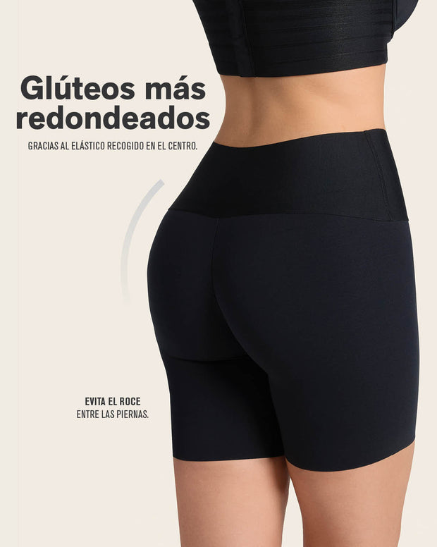 Short de compresión moderada aspecto invisible con fajón antideslizante