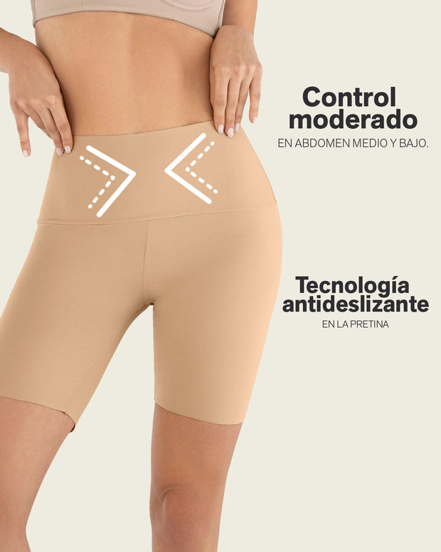 Short de control moderado aspecto invisible con fajón antideslizante