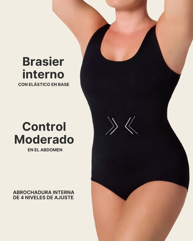 Body de compresión manga sisa con top interno