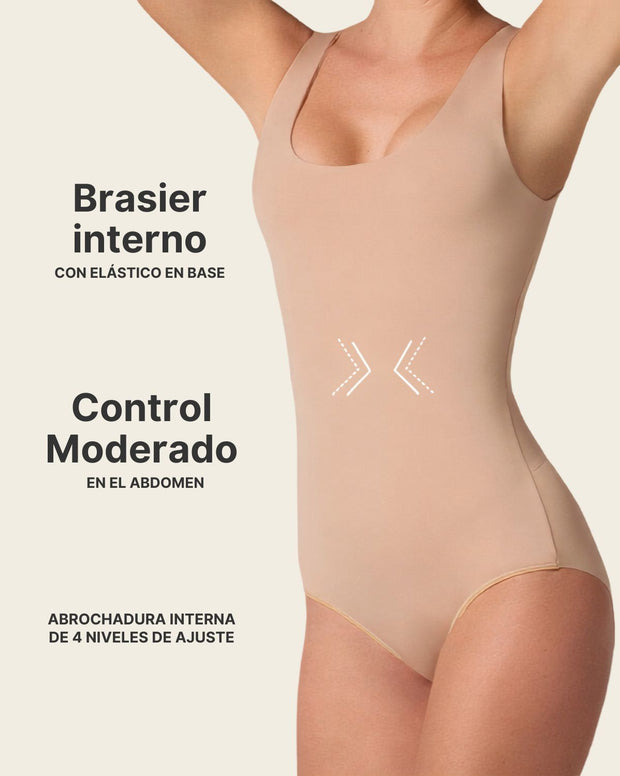 Body de compresión manga sisa con top interno