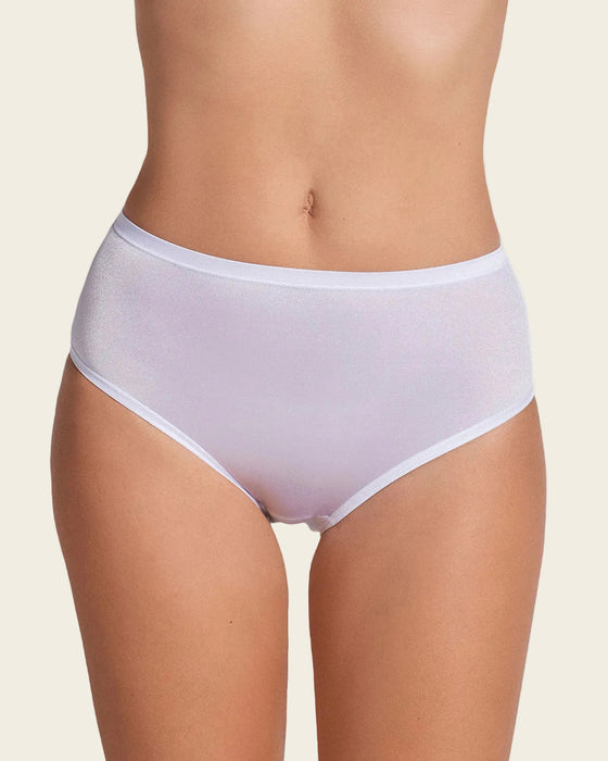 Panty clásico pierna alta con excelente cubrimiento tela suave#color_000-blanco