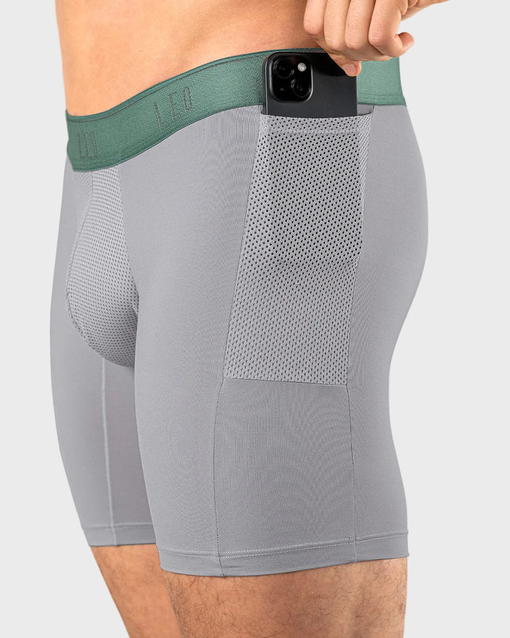 Bóxer deportivo con bolsillo lateral en microfibra