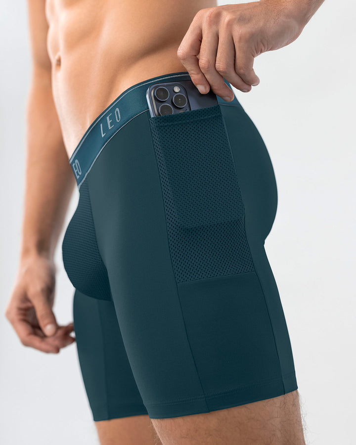 Bóxer deportivo con bolsillo lateral en microfibra