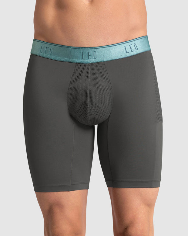 Bóxer deportivo largo con bolsillo lateral en microfibra