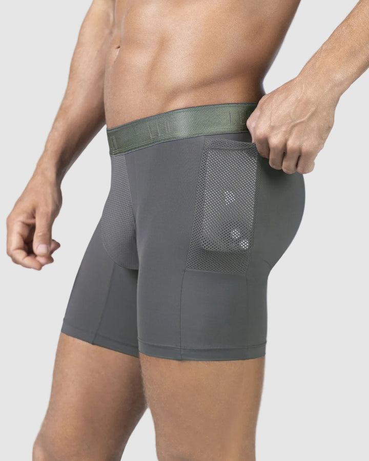 Bóxer deportivo con bolsillo lateral en microfibra