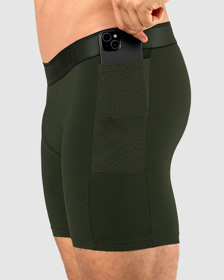 Bóxer deportivo con bolsillo lateral en microfibra