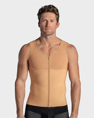 Chaleco masculino de compresión fuerte en PowerSlim®#color_864-nude