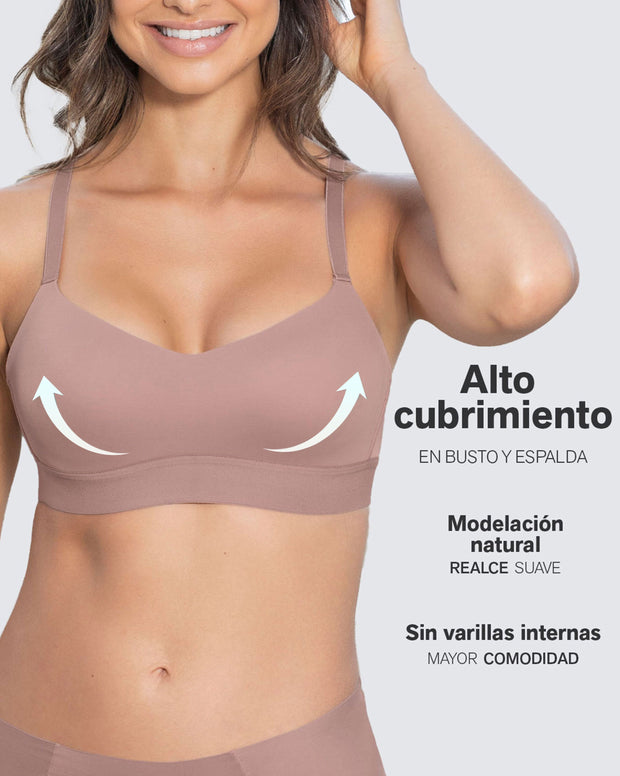 Brasier tipo top ultraliviano con copas internas fijas