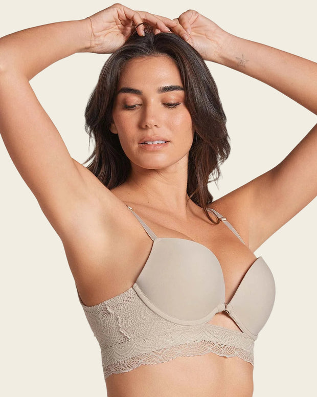 Brasier doble realce con escote profundo en espalda