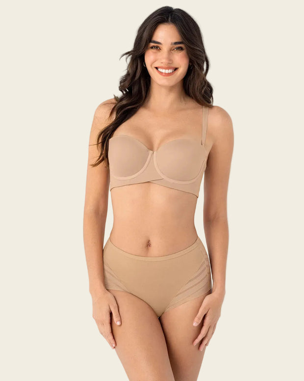 Brasier strapless ideal para busto mediano y grande