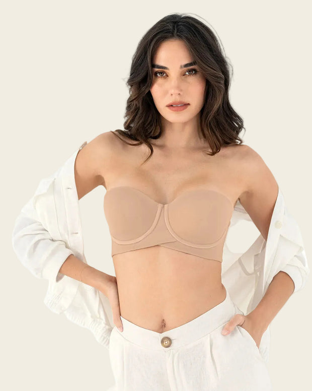 Brasier strapless ideal para busto mediano y grande