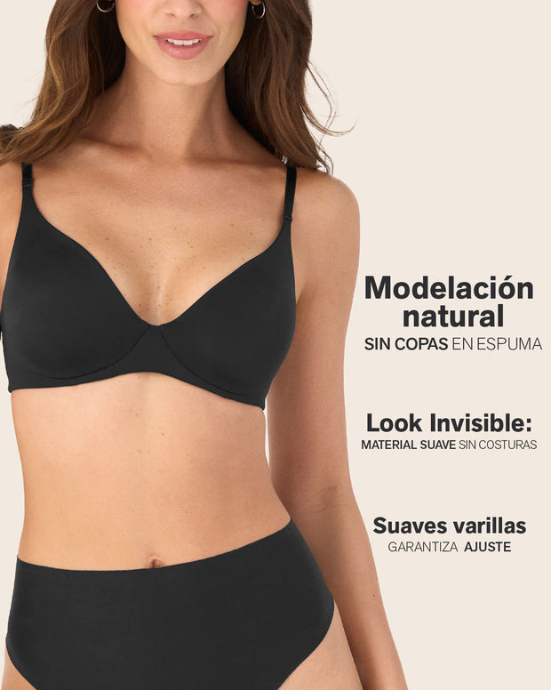 Brasier ultraligero y suave con copas en doble capa de tela
