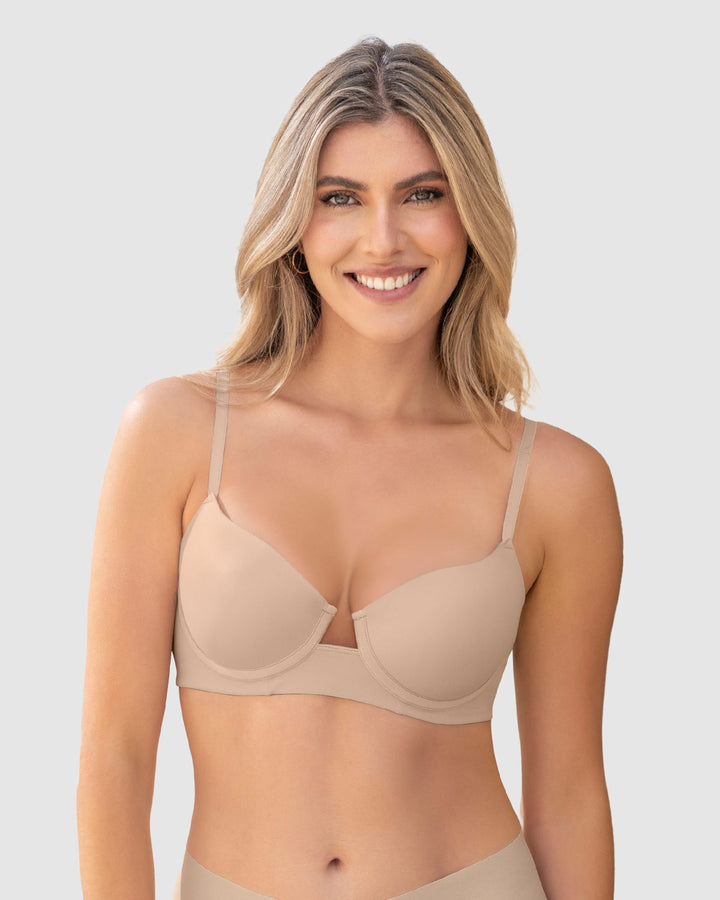 Brasier de realce alto con escote profundo