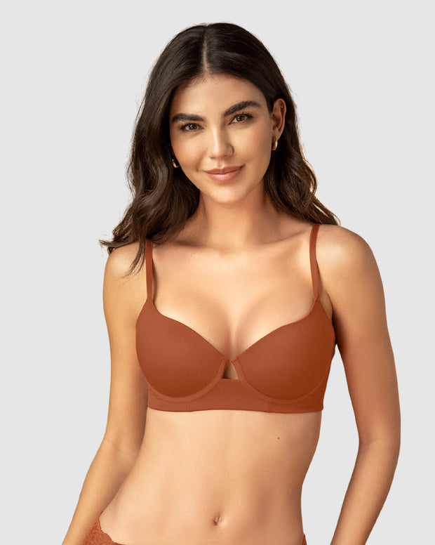 Brasier de realce alto con escote profundo