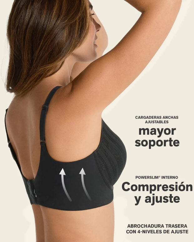 Brasier sin arco, alto cubrimiento en escote y espalda