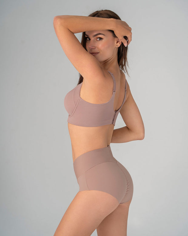 Panty hípster tiro alto de compresión fuerte de abdomen
