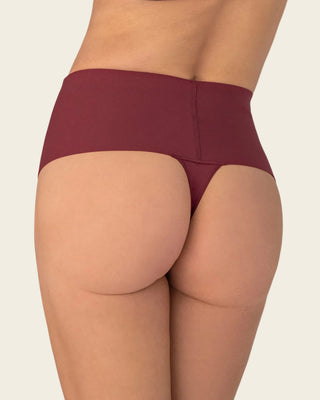 Panty faja brasilera con fajón ancho de compresión fuerte tiro alto#color_382-vino