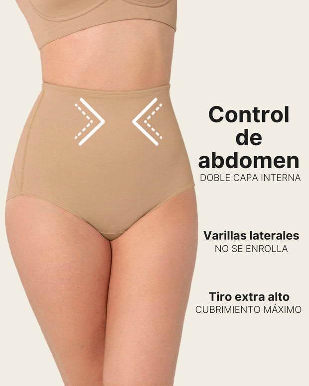Panty clásico de compresión fuerte, tiro extra alto