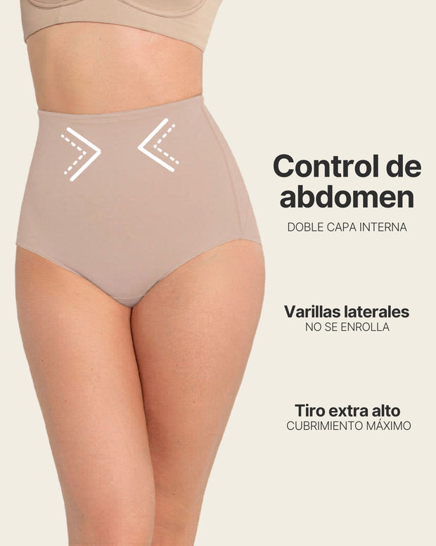Panty clásico de compresión fuerte, tiro extra alto