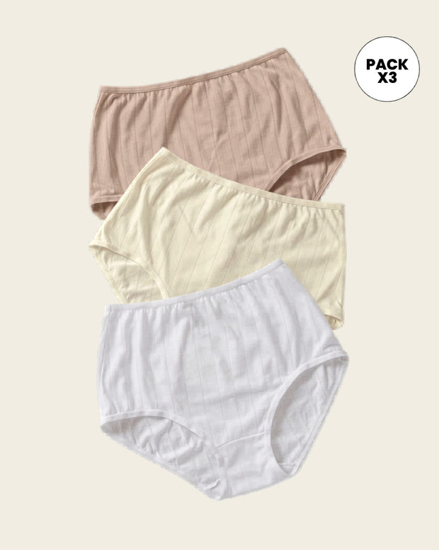 3 Panties clásicos con excelente cubrimiento
