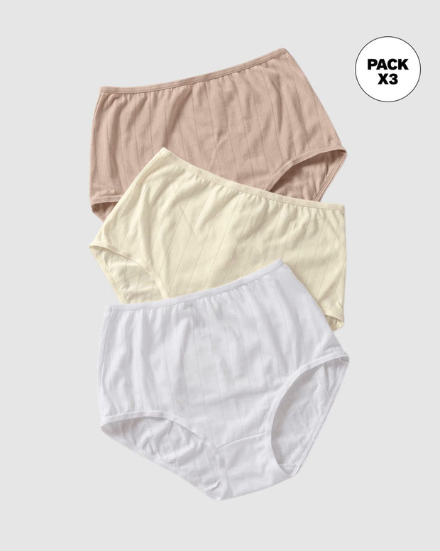 Paquete x 3 panties clásicos con excelente cubrimiento