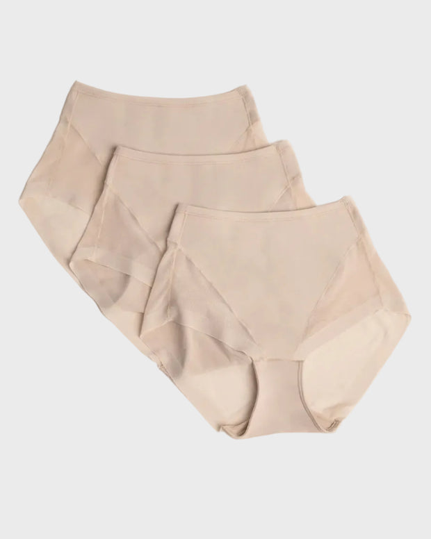 Paquete x 3 panties clásicos invisibles con tul