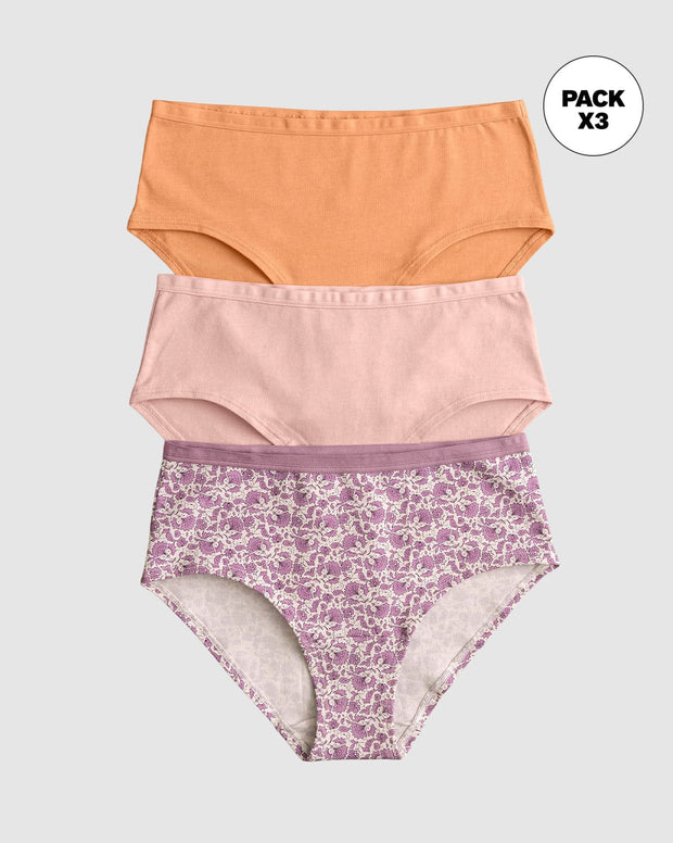 Paquete x3 panty clásico de máxima comodidad y frescura