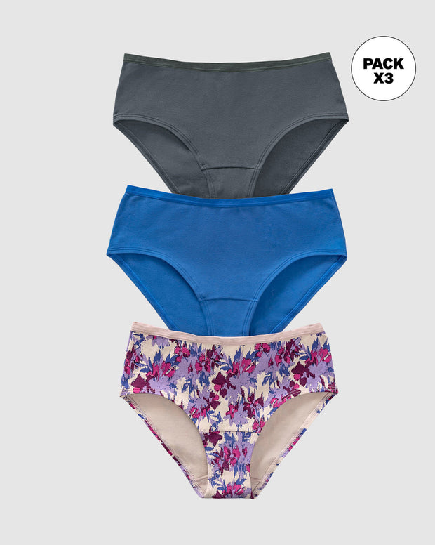 Paquete x 3 panty clásico de máxima comodidad y frescura